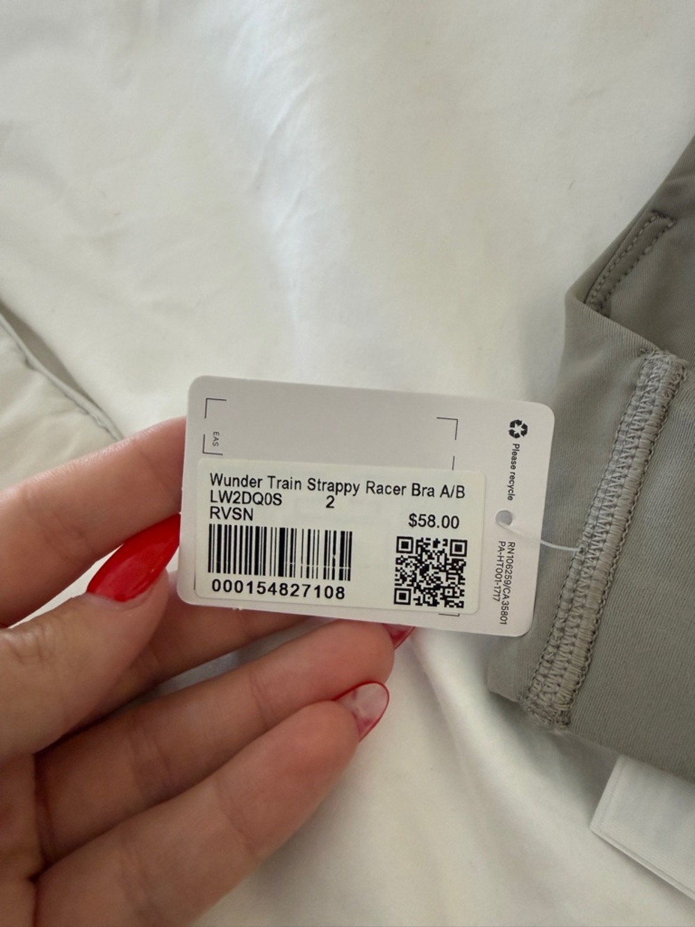 lululemon Wunder Train Strappy Racer Bra - Light Gray - Picture 3 of 4